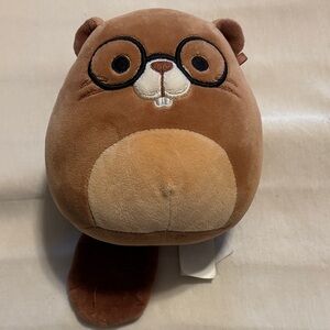 Squishmallows Brown and Tan Stuffed Animal with Glasses